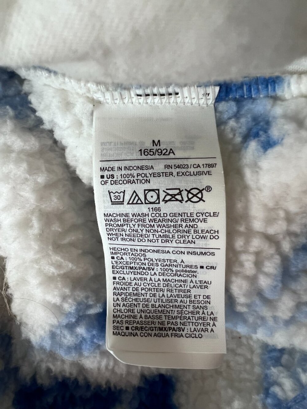 Old Navy Floral Bow Printed Loose Sherpa Quarter-Zip Pullover - Size Med - Picture 5 of 7